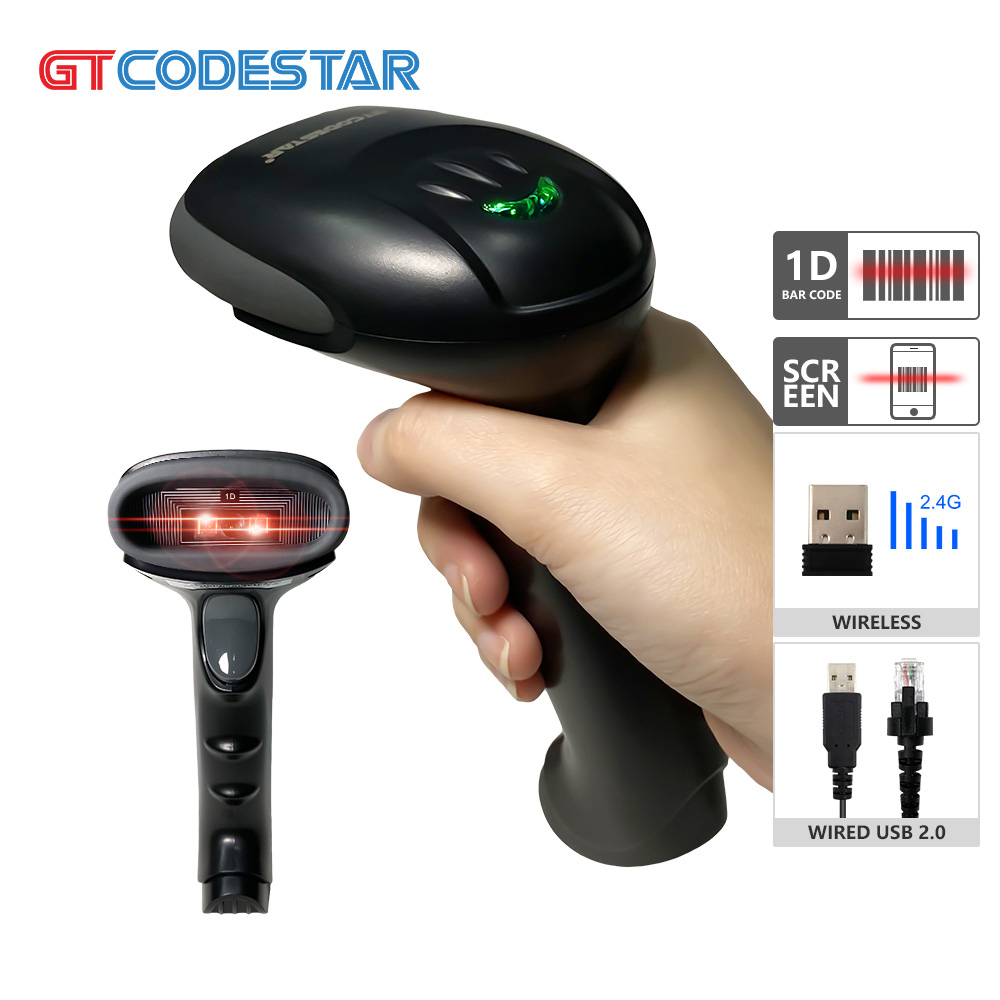 Barcode Scanner Wireless - GTCODESTAR 고정밀 1D CCD 무선 안드로이드
