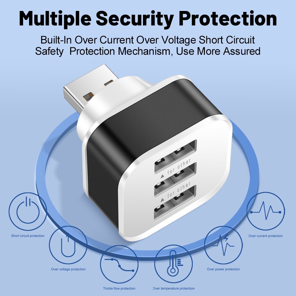 3포트 USB 슬롯 어댑터 USB 3 in 1 2.0  - Electronics Gadgets For Car 리뷰 및 가격