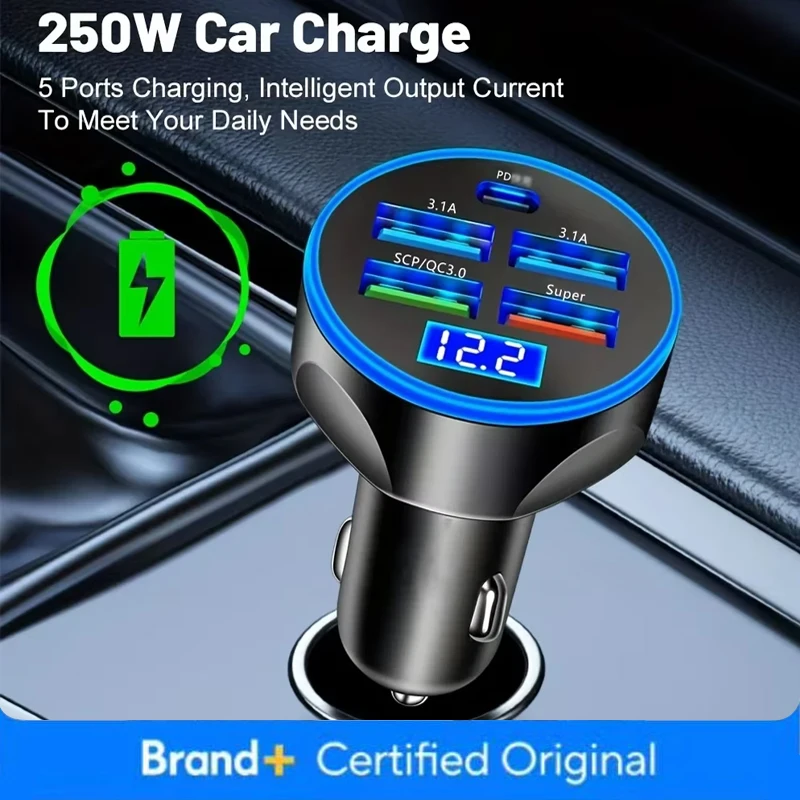 250W 초고속 충전 차량용 충전기 5-in-1 어댑터 - Election Electronics & Gadgets Store Woocommerce Theme 리뷰 및 가격