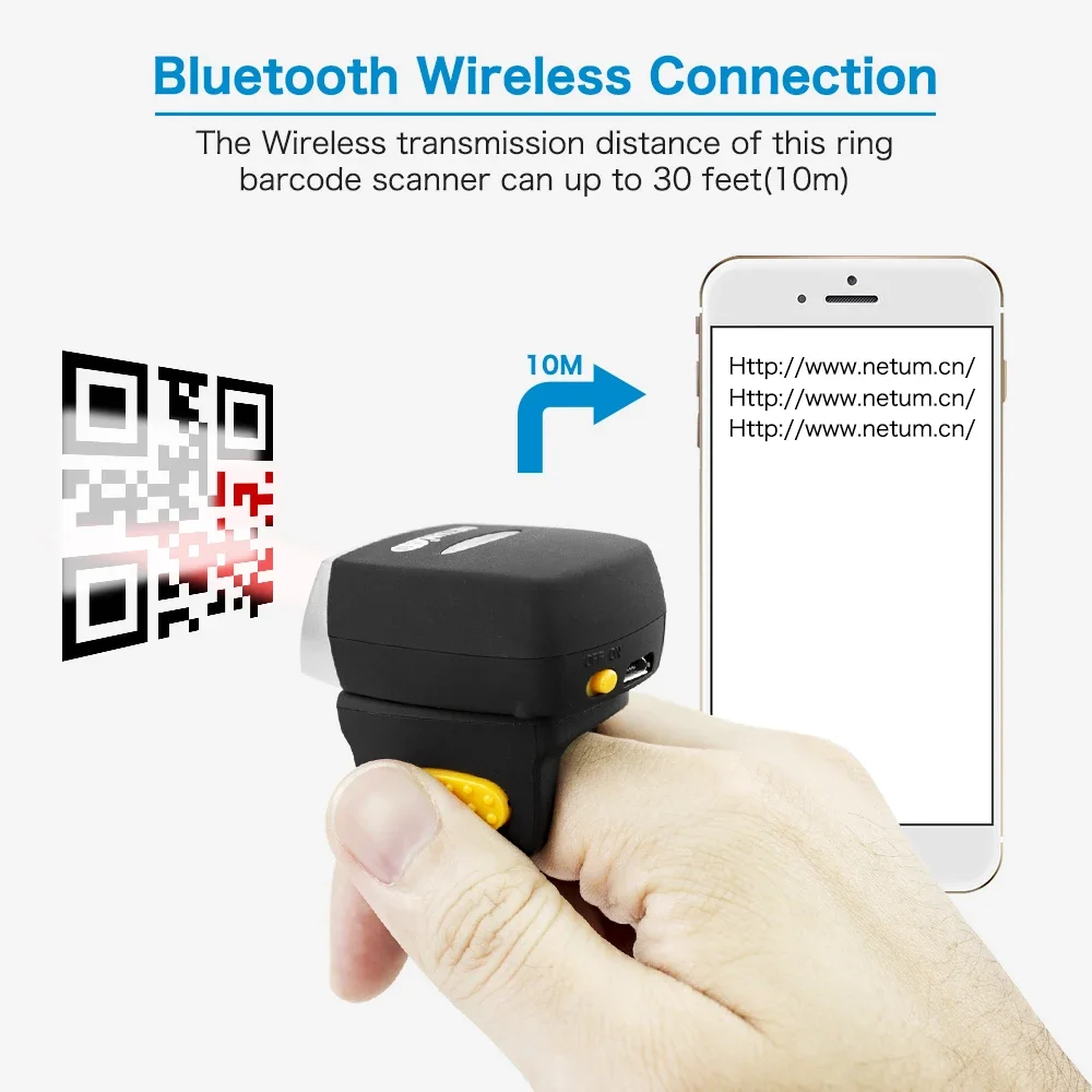 새로운 넷움 미니 손가락 링 바코드 스캐너 CCD 1D - Barcode Scanner Wireless 리뷰 및 가격